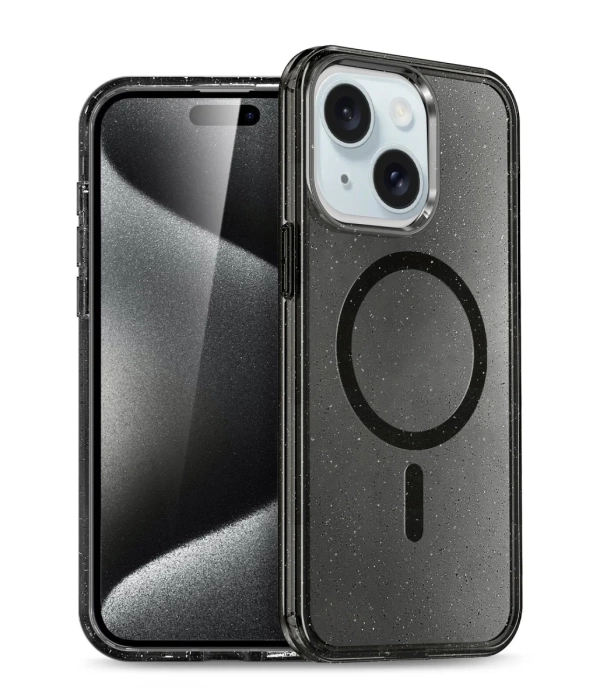 Newface iPhone 15 Plus Kılıf Glow Magsafe Kapak - Siyah
