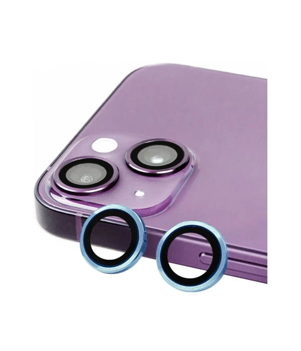 Newface iPhone 15 Plus Raze Metal Kamera Lens - Mavi