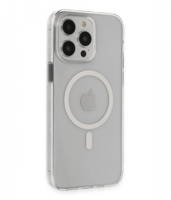 Newface iPhone 15 Pro Kılıf Tron Şeffaf Magsafe Kapak - Şeffaf