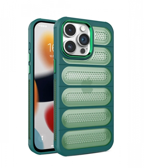 Newface iPhone 15 Pro Max Kılıf Airmax Silikon Kapak - Koyu Yeşil