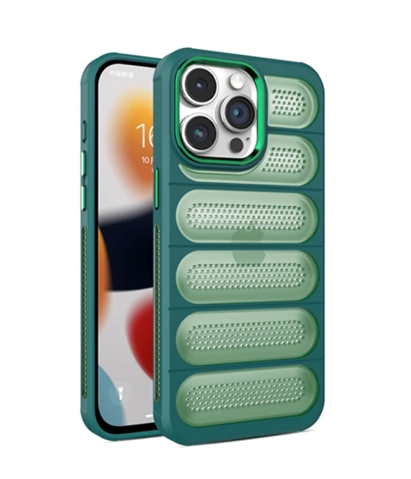 Newface iPhone 15 Pro Max Kılıf Airmax Silikon Kapak - Koyu Yeşil