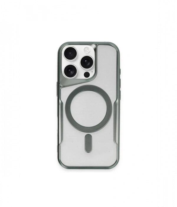 Newface iPhone 15 Pro Max Kılıf Boyi Magsafe Silikon Kapak - Yeşil