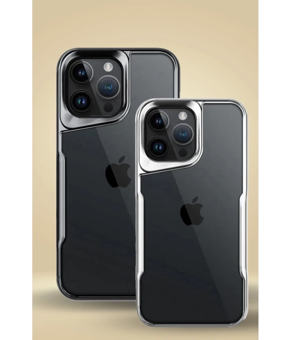 Newface iPhone 15 Pro Max Kılıf Boyi Silikon Kapak - Gümüş