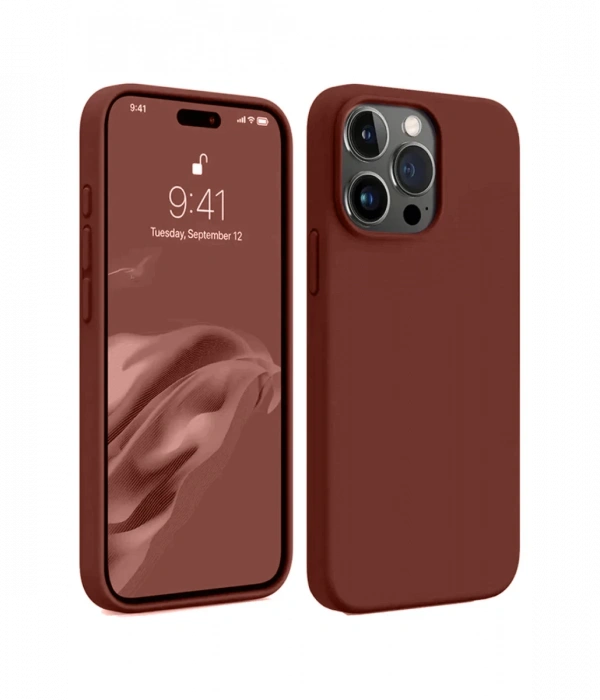 iPhone 15 Pro Max Kılıf First Silikon - Bordo