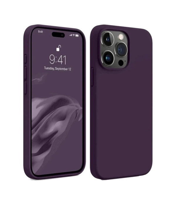 Newface iPhone 15 Pro Max Kılıf First Silikon - Mürdüm