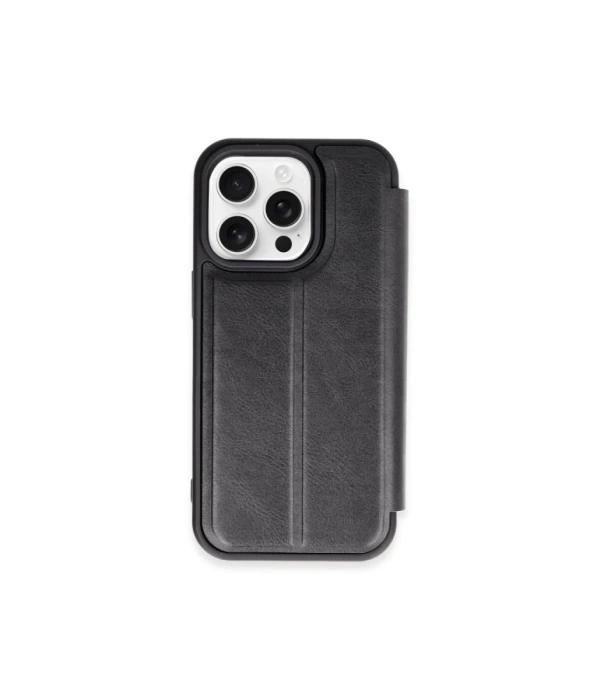 Newface iPhone 15 Pro Max Kılıf Flip Cover - Siyah