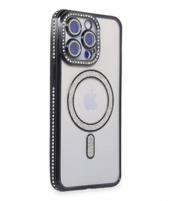 Newface iPhone 15 Pro Max Kılıf Joke Simli Magneticsafe Kılıf