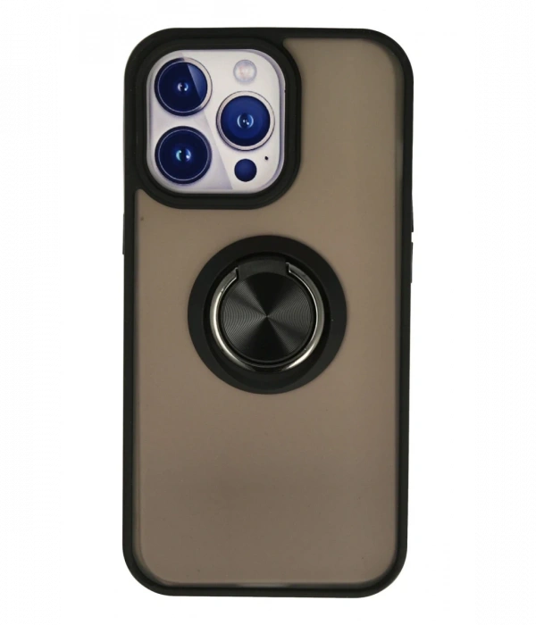 Newface iPhone 15 Pro Max Kılıf Montreal Yüzüklü Silikon Kapak