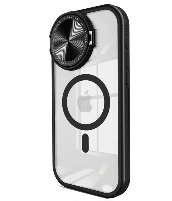 Newface iPhone 15 Pro Max Kılıf Teleskop Lens Magsafe Silikon Kapak - Siyah