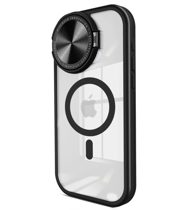 Newface iPhone 15 Pro Max Kılıf Teleskop Lens Magsafe Silikon Kapak - Siyah