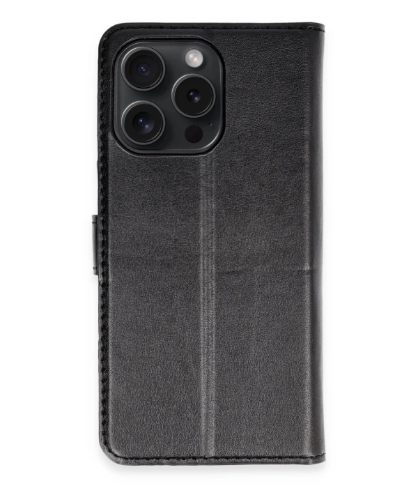 Newface iPhone 15 Pro Max Kılıf Trend S Plus Kapaklı Kılıf - Siyah