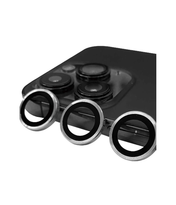 Newface iPhone 15 Pro Max Raze Metal Kamera Lens - Gümüş