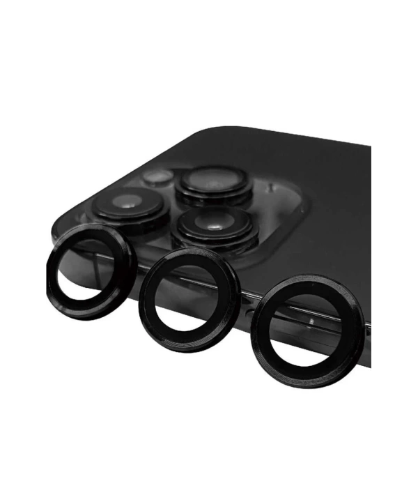 Newface iPhone 15 Pro Max Raze Metal Kamera Lens - Siyah
