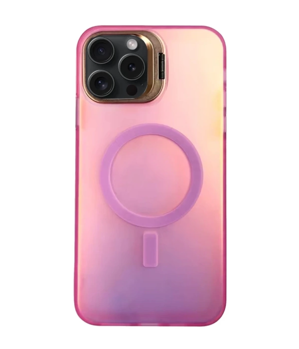 Newface iPhone 15 Pro Primera Magsafe Standlı Kapak - Pembe