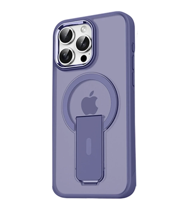 Newface iPhone 15 Pro Tork Magsafe Standlı Kapak - Derin Mor