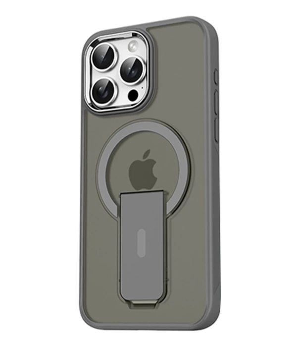 Newface iPhone 15 Pro Tork Magsafe Standlı Kapak - Titan Gri