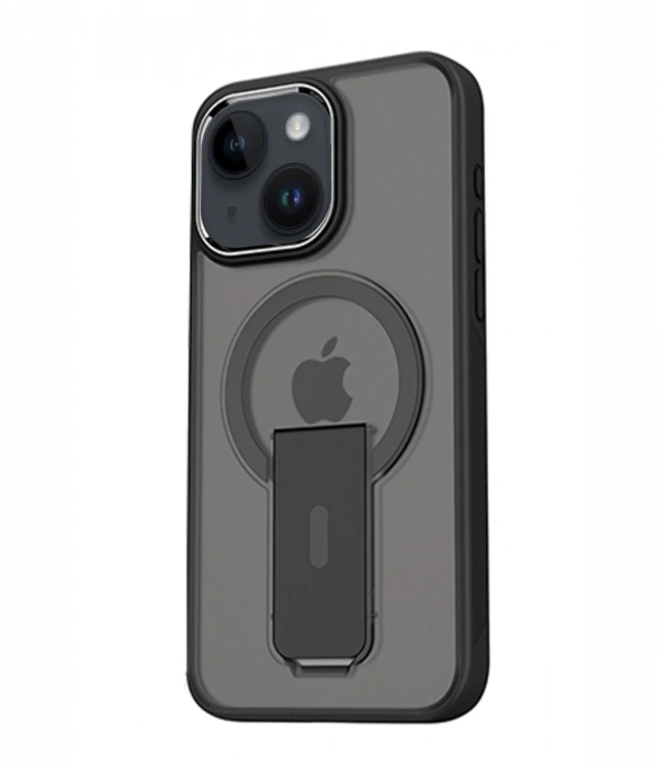 Newface iPhone 15 Tork Magsafe Standlı Kapak - Siyah