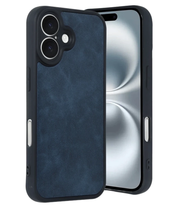 Newface iPhone 16 Kılıf Aras Deri Kapak - Lacivert