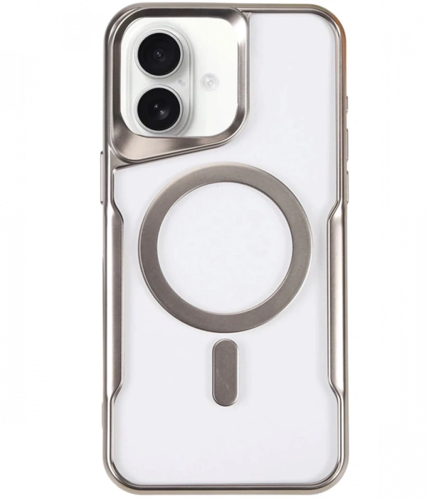 Newface iPhone 16 Kılıf Boyi Magsafe Silikon Kapak - Gümüş