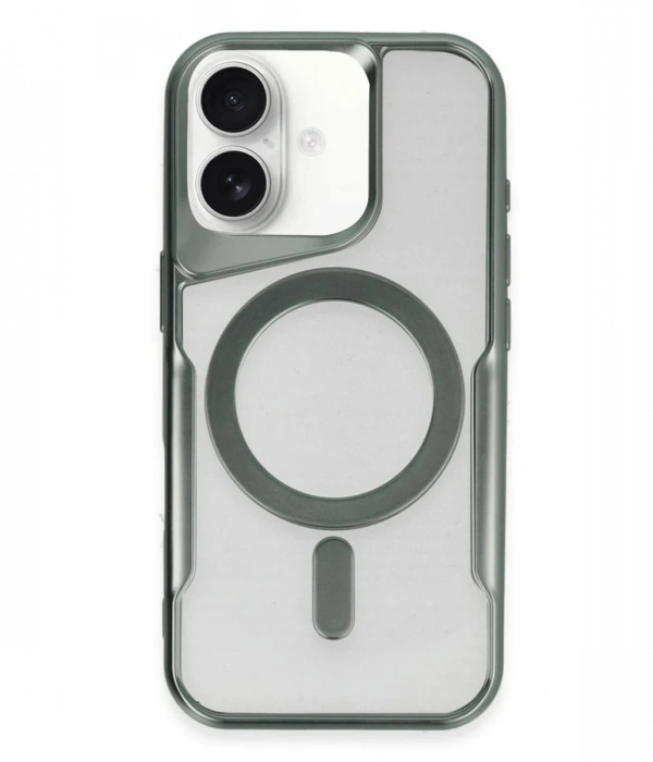 Newface iPhone 16 Kılıf Boyi Magsafe Silikon Kapak - Yeşil