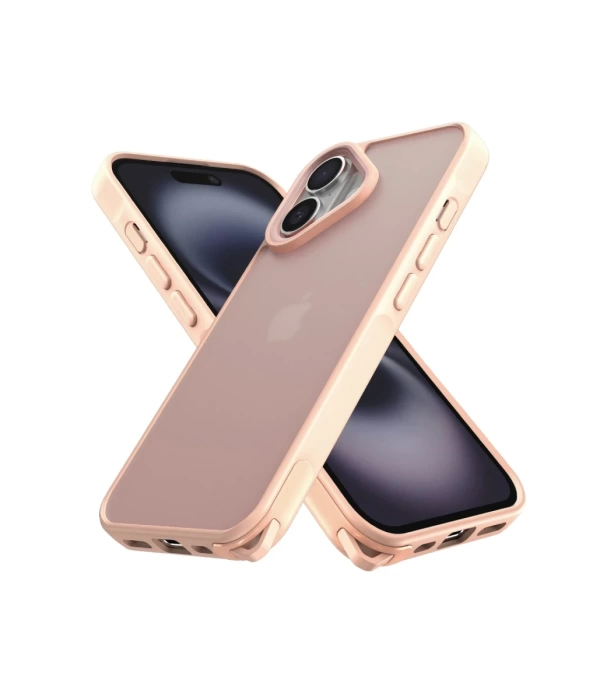 Newface iPhone 16 Kılıf Elegant Kapak - Pudra