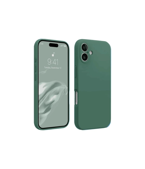 Newface iPhone 16 Kılıf First Silikon - Koyu Yeşil