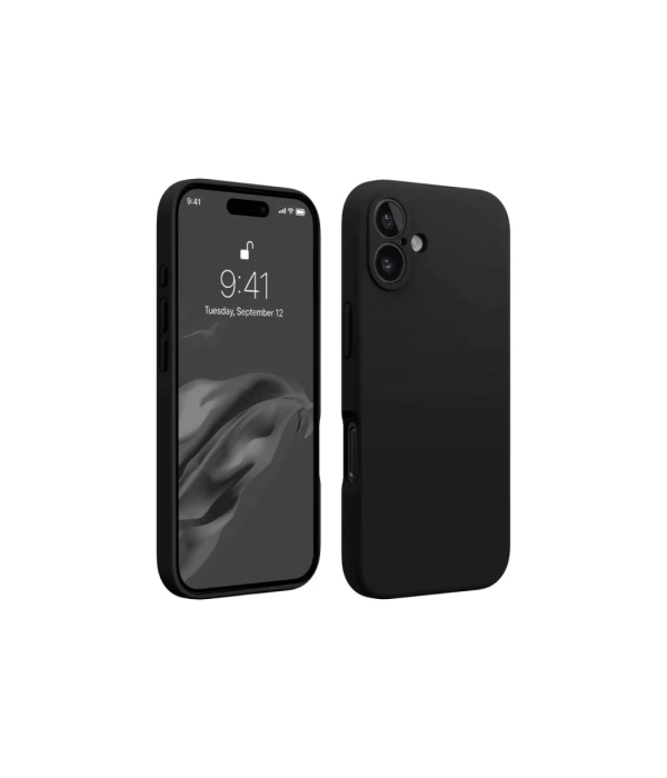Newface iPhone 16 Kılıf First Silikon - Siyah
