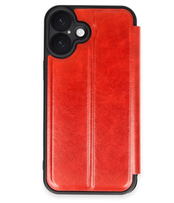Newface iPhone 16 Kılıf Flip Cover - Kırmızı