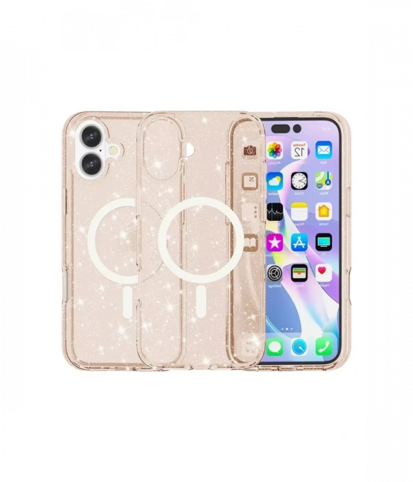 Newface iPhone 16 Kılıf Glow Magsafe Kapak - Turuncu