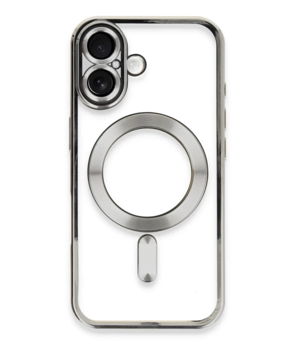 Newface iPhone 16 Kılıf Kross Magneticsafe Kapak - Gümüş