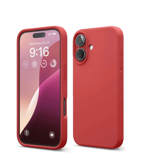 Newface iPhone 16 Kılıf Nano içi Kadife Silikon - Kırmızı