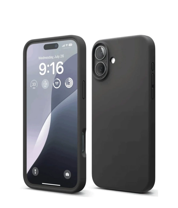 Newface iPhone 16 Kılıf Nano içi Kadife Silikon - Siyah