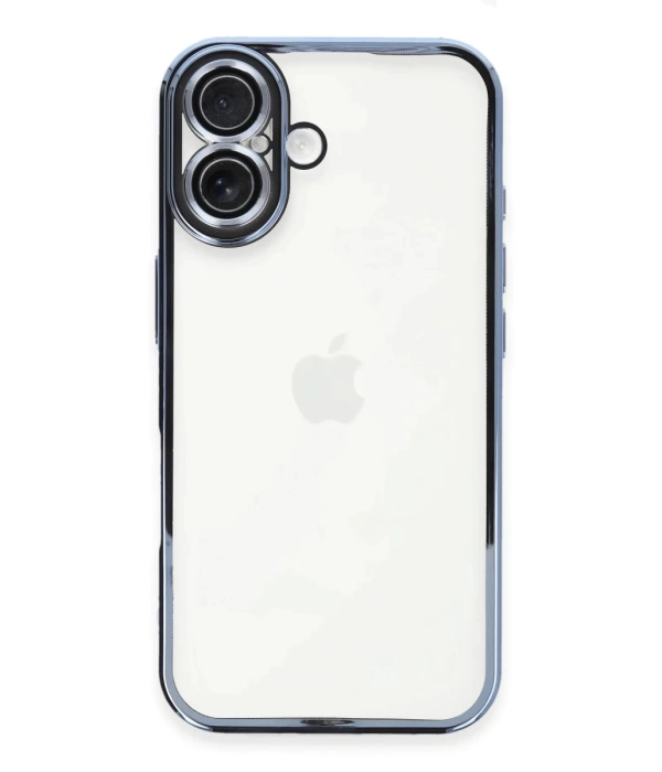 Newface iPhone 16 Kılıf Razer Lensli Silikon - Açık Mavi