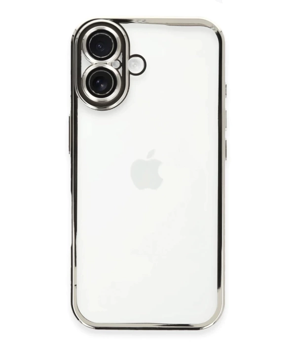 Newface iPhone 16 Kılıf Razer Lensli Silikon - Gümüş