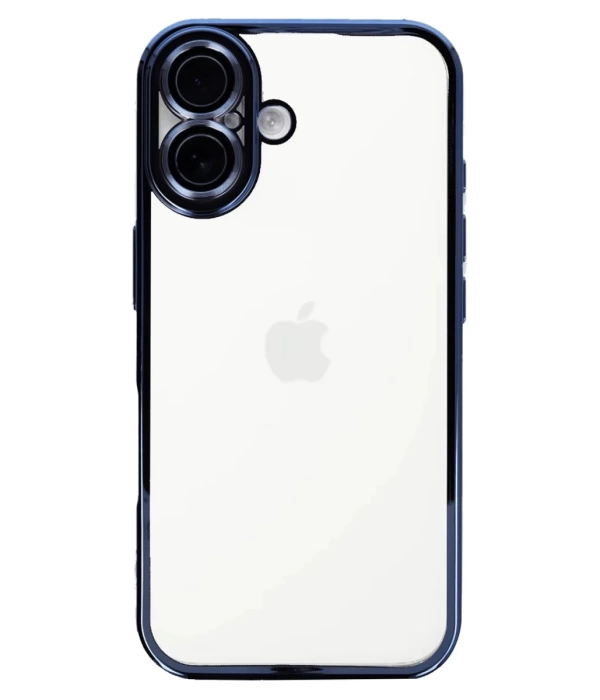 Newface iPhone 16 Kılıf Razer Lensli Silikon - Lacivert