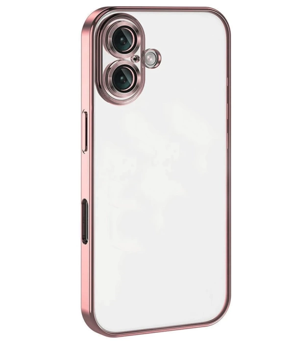 Newface iPhone 16 Kılıf Razer Lensli Silikon - Pembe