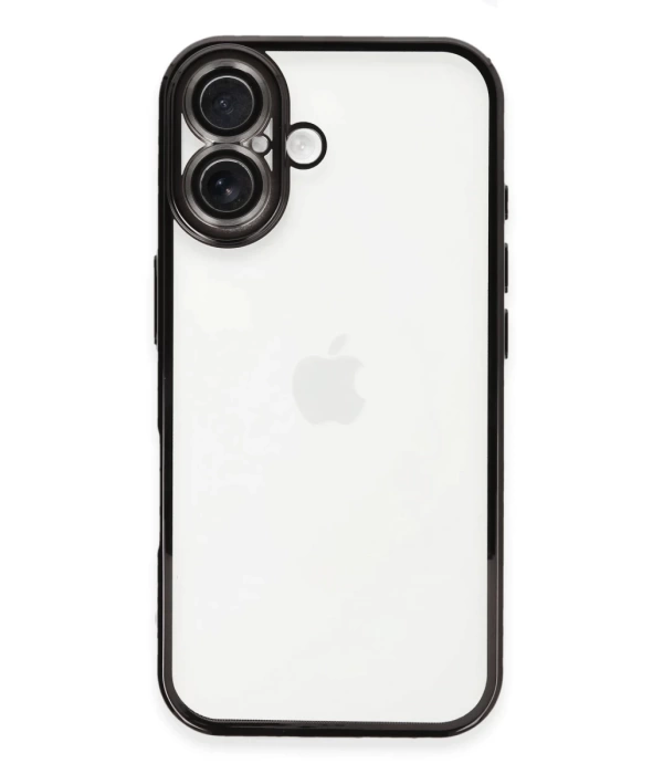 Newface iPhone 16 Kılıf Razer Lensli Silikon - Siyah