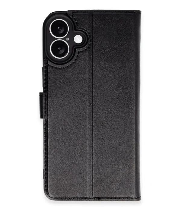 Newface iPhone 16 Kılıf Trend S Plus Kapaklı Kılıf - Siyah