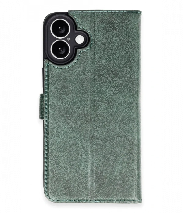 Newface iPhone 16 Kılıf Trend S Plus Kapaklı Kılıf - Yeşil