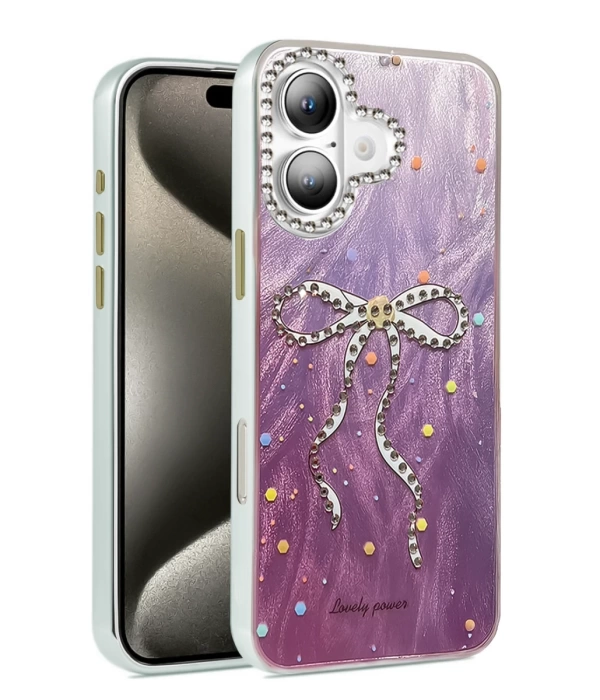 Newface iPhone 16 Plus Kılıf Blade Aynalı Desenli Kapak