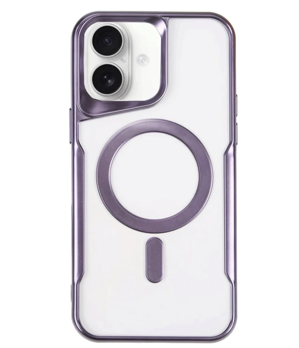 Newface iPhone 16 Plus Kılıf Boyi Magsafe Silikon Kapak - Derin Mor