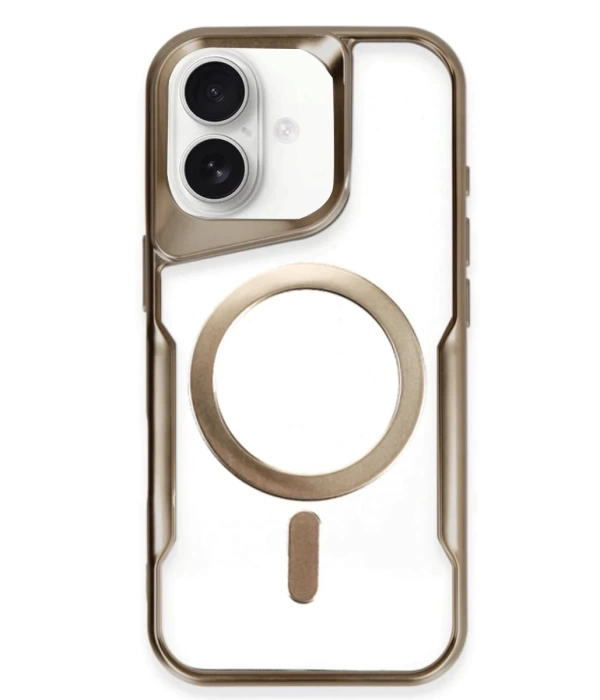 Newface iPhone 16 Plus Kılıf Boyi Magsafe Silikon Kapak - Kahverengi