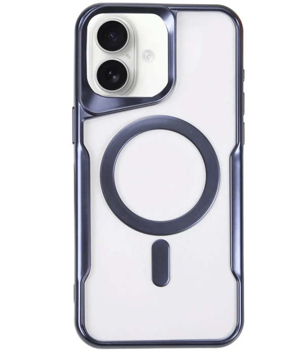 Newface iPhone 16 Plus Kılıf Boyi Magsafe Silikon Kapak - Lacivert