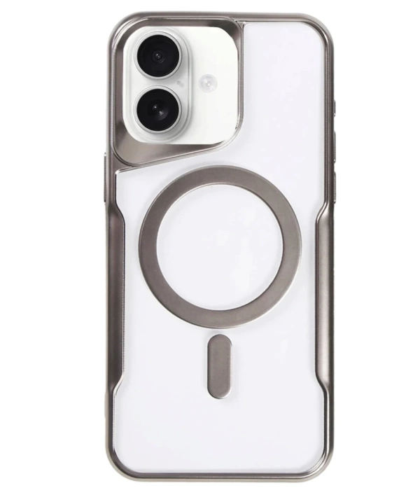 Newface iPhone 16 Plus Kılıf Boyi Magsafe Silikon Kapak - Titan Gri