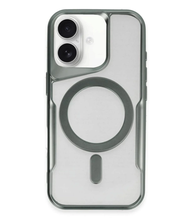 Newface iPhone 16 Plus Kılıf Boyi Magsafe Silikon Kapak - Yeşil