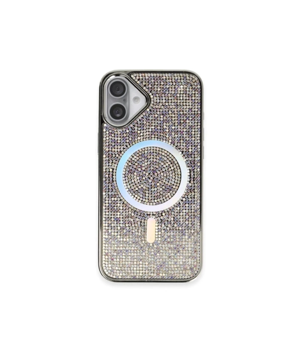 Newface iPhone 16 Plus Kılıf Diamond Magsafe Kapak - Rainbow