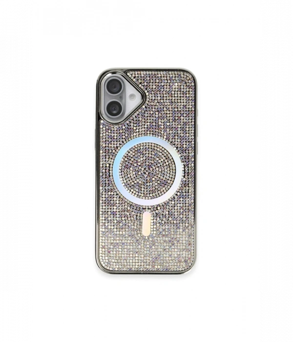 Newface iPhone 16 Plus Kılıf Diamond Magsafe Kapak - Rainbow