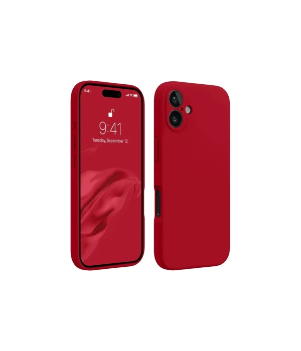 Newface iPhone 16 Plus Kılıf First Silikon - Kırmızı