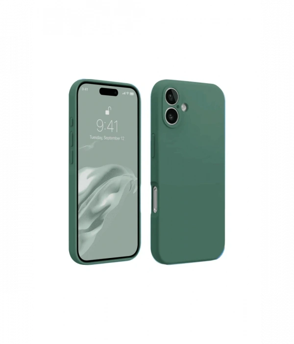 Newface iPhone 16 Plus Kılıf First Silikon - Koyu Yeşil