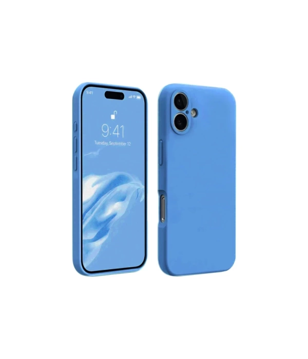 Newface iPhone 16 Plus Kılıf First Silikon - Mavi